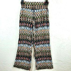 Peace & Pearls Gauze Wide Leg Pants M Ikat Print